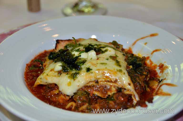 017: Carnival Magic, Main Dining Room Menus and Food Pictures, Dinner, Lasagna Bolognese (starter)