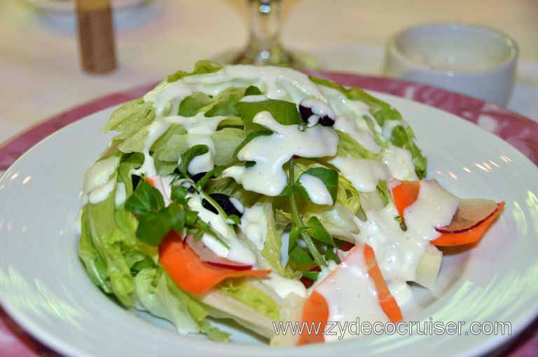 019: Carnival Magic, Main Dining Room Menus and Food Pictures, Dinner, Heart of Iceberg Lettuce with Blue Cheese