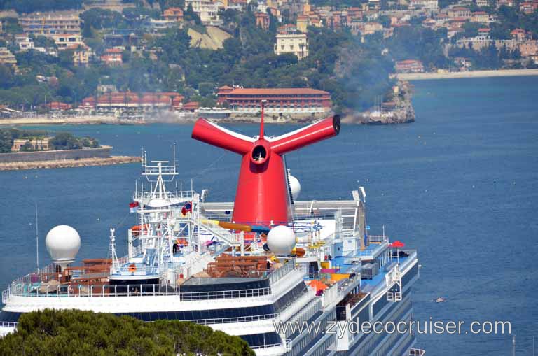264: Carnival Magic Grand Mediterranean Cruise, Monte Carlo, Monaco, View from roof of Oceanographic Museum and Aquarium, the ship!