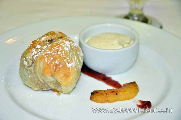 045: Carnival Magic, Main Dining Room Menus and Food Pictures, Dinner, Succulent Apple and Nuts Baked in a Phyllo Pouch