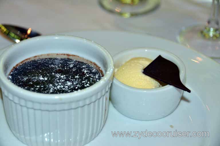051: Carnival Magic, Main Dining Room Menus and Food Pictures, Dinner, Warm Chocolate Melting Cake