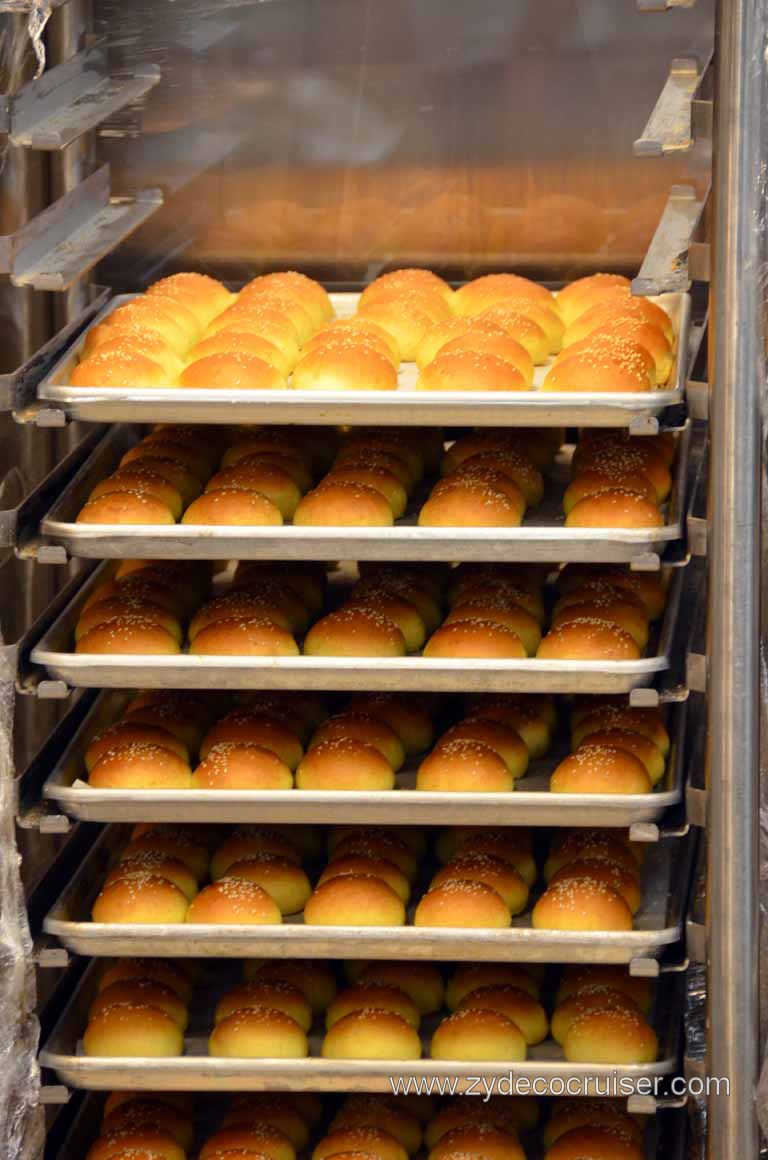 063: Carnival Magic, Mediterranean Cruise, Sea Day 1, Galley Tour, Buns from the oven