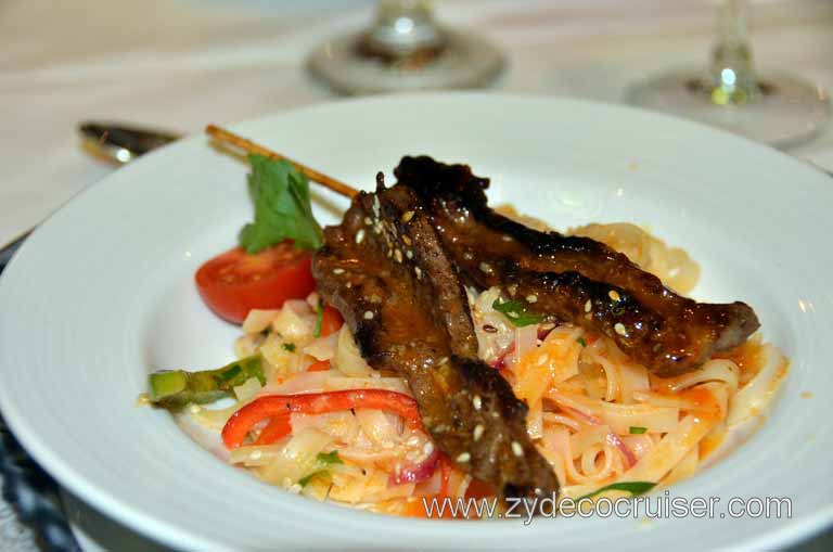 086: Carnival Magic, Main Dining Room Menus and Food Pictures, Dinner, Thai Beef Salad