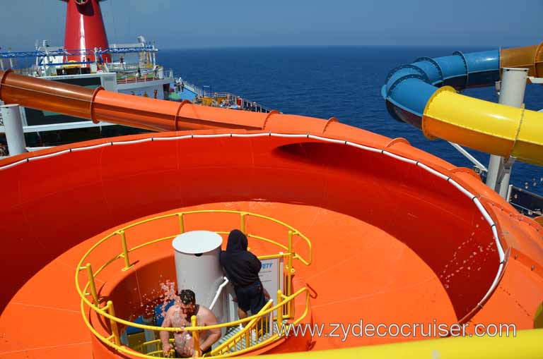 071: Carnival Magic, Mediterranean Cruise, Sea Day 2, Waterworks, Drainpipe Slide