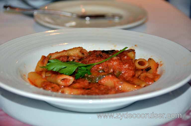 093: Carnival Magic, Main Dining Room Menus and Food Pictures, Dinner, Penne Siciliana (starter)