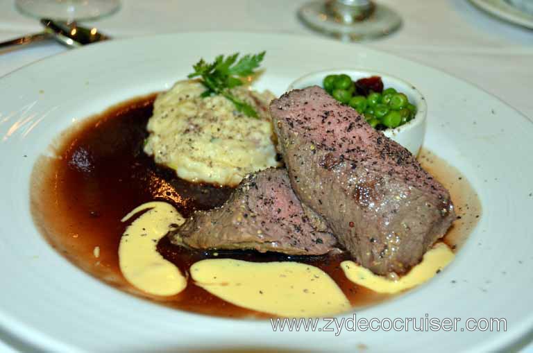129: Carnival Magic, Mediterranean Cruise, Sea Day 2, Dinner, Elegant Night 2, Chateaubriand with Sauce Barnaise
