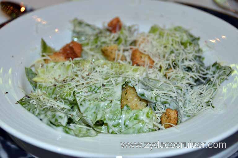 109: Carnival Magic, Main Dining Room Menus and Food Pictures, Dinner, Caesar Salad with lots of Fresh Grated Parmesan