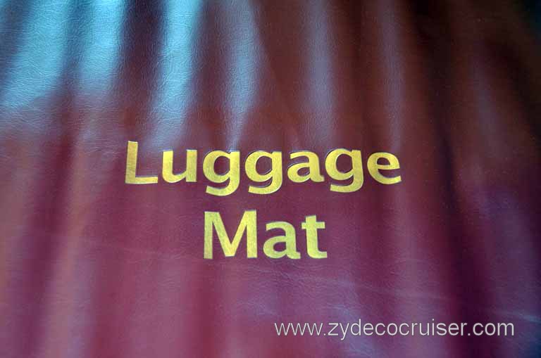 031: Carnival Magic, Mediterranean Cruise, Sea Day 3, Luggage Mat, time to pack,  