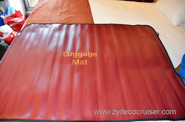 032: Carnival Magic, Mediterranean Cruise, Sea Day 3, Luggage mat, time to pack