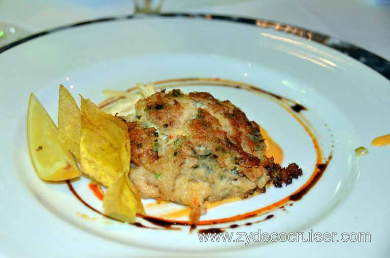 119: Carnival Magic, Main Dining Room Menus and Food Pictures, Dinner, New England Crab Cake