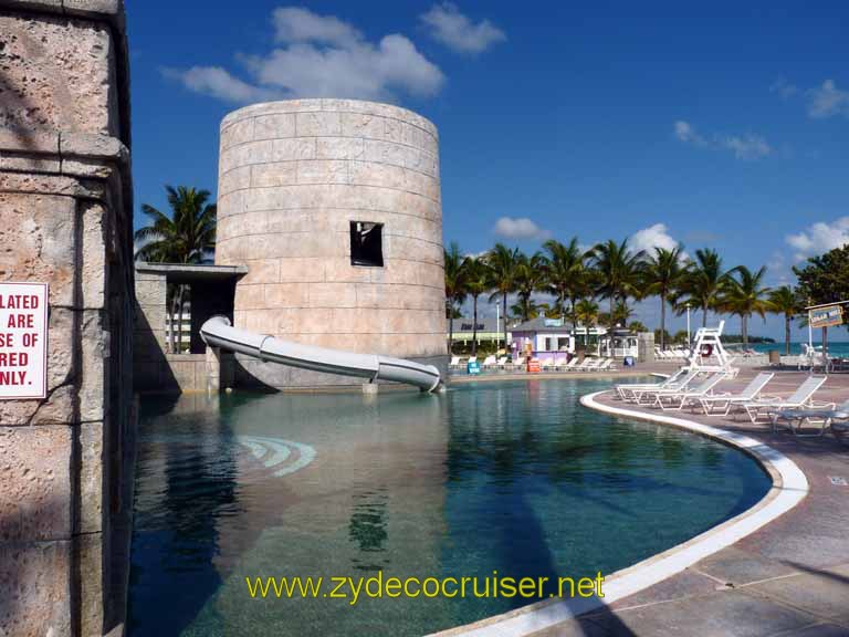 322: Carnival Sensation, Freeport, Bahamas, Sugar Mill Pool and Water Slide Tower at Reef Village, Our Lucaya