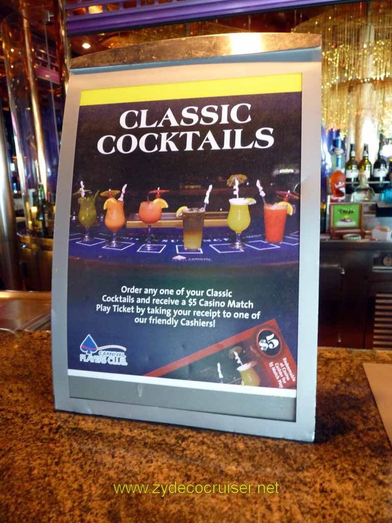 098: Carnival Sensation, Port Canaveral - Classic Cocktails, Casino Match offer