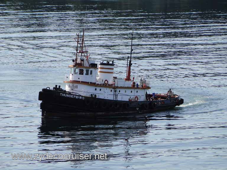 311: Carnival Spirit leaving Sitka, Alaska, tug Thunderbird