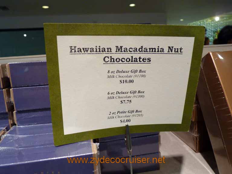 243: Carnival Spirit, Hilo, Hawaii, Big Island Candies, Hawaiian Macadamia Nut Chocolates
