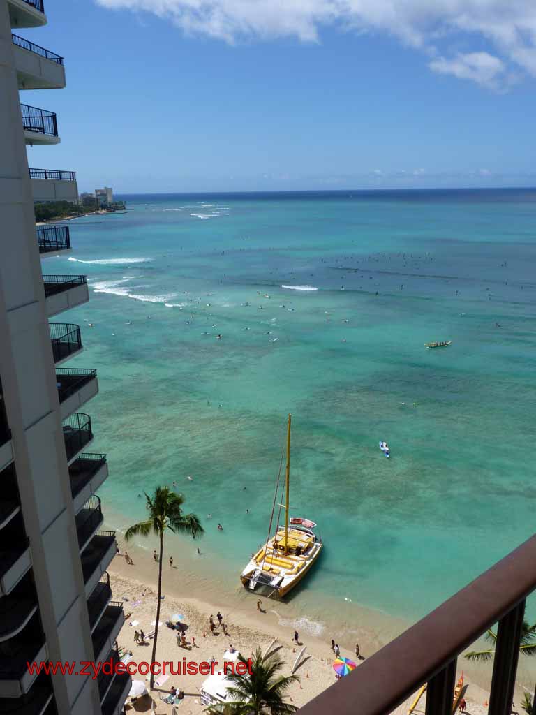 057: Carnival Spirit, Honolulu, Hawaii, Outrigger Waikiki on the Beach, our balcony view