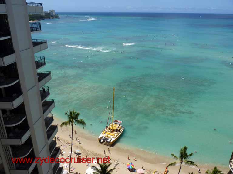 082: Carnival Spirit, Honolulu, Hawaii, Outrigger Waikiki on the Beach, our view