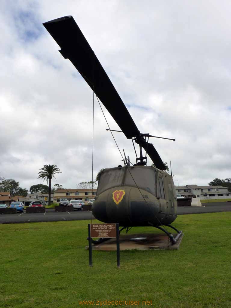 090: Carnival Spirit, Honolulu, Hawaii, Pearl Harbor VIP and Military Bases Tour, Schofield Barracks, Wheeler Army Airfield, Bell Helicopter, UH-1H Iroquois "Huey"