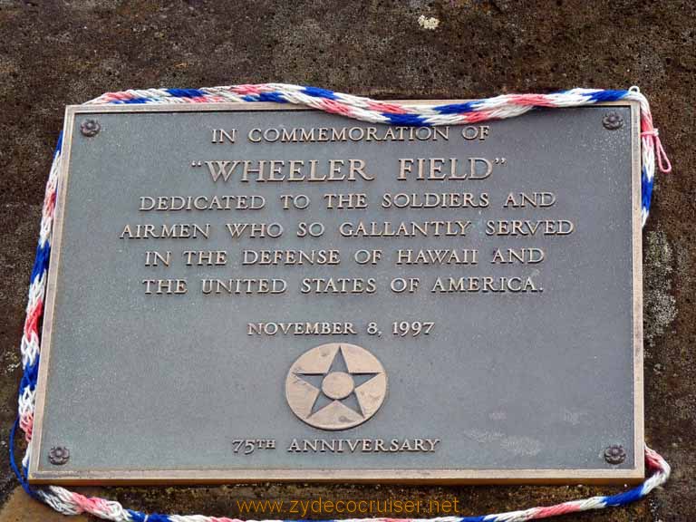 097: Carnival Spirit, Honolulu, Hawaii, Pearl Harbor VIP and Military Bases Tour, Schofield Barracks, Wheeler Army Airfield, In Commemoration of "Wheeler Field" 75th Anniversary