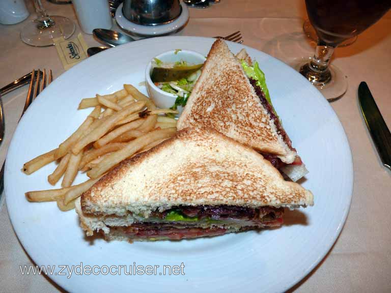 008: Carnival Spirit, Hawaii Cruise, Sea Day 5 - MDR Lunch - B-L-T sandwich - now that's a BLT!