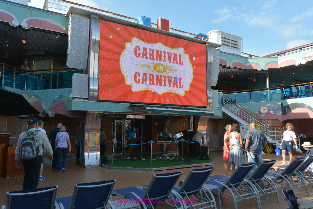 012: Carnival Splendor Panama Canal Journey Cruise, Embarkation, Miami, Lido, Seaside Theater (Big Screen)