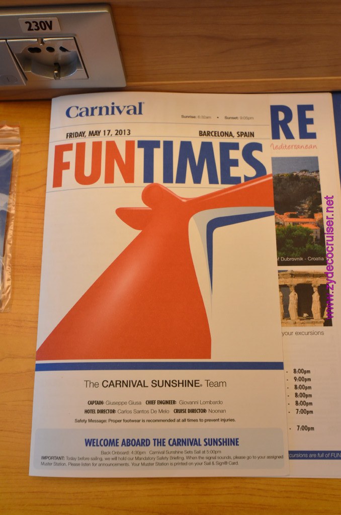 023: Carnival Sunshine Cruise, Barcelona, Embarkation, Fun Times, 