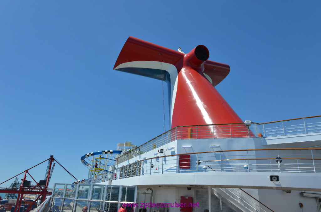 088: Carnival Sunshine Cruise, Barcelona, Embarkation, Funnel, 
