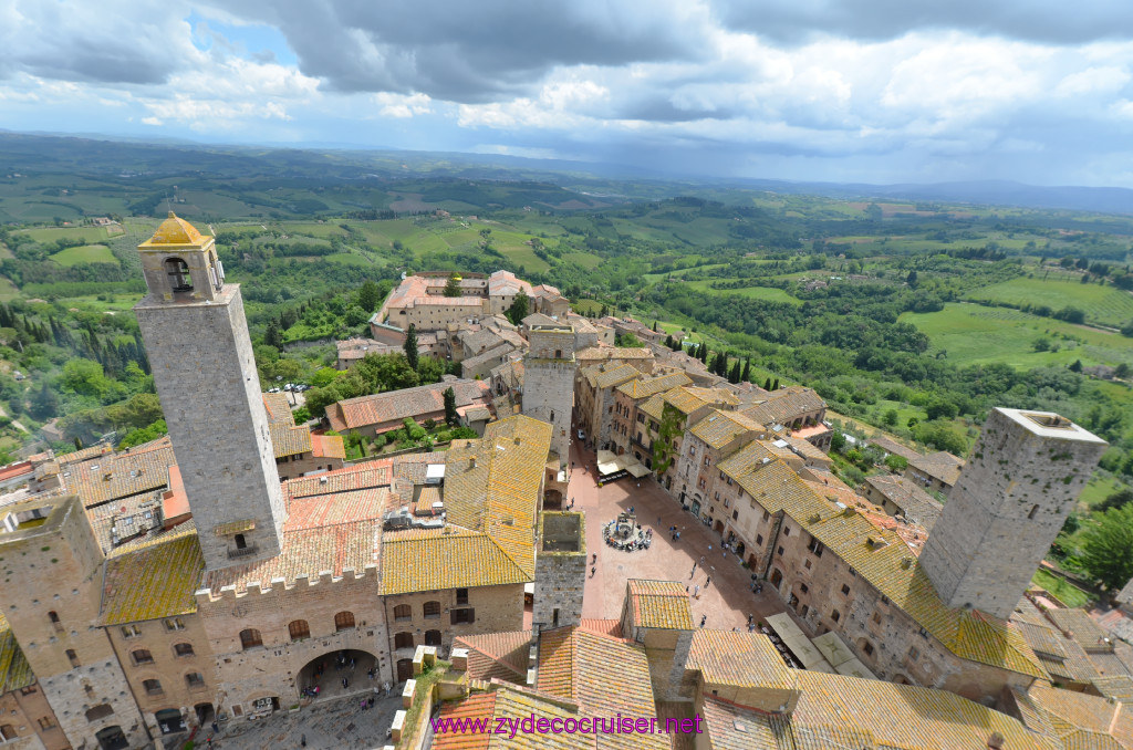 183: Carnival Sunshine Cruise, Livorno, San Gimignano, View from the top of Torre Grosso, the Bell Tower, 