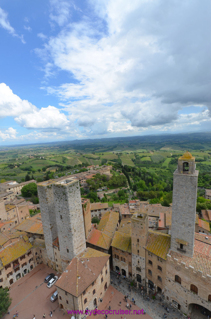 189: Carnival Sunshine Cruise, Livorno, San Gimignano, View from the top of Torre Grosso, the Bell Tower, 