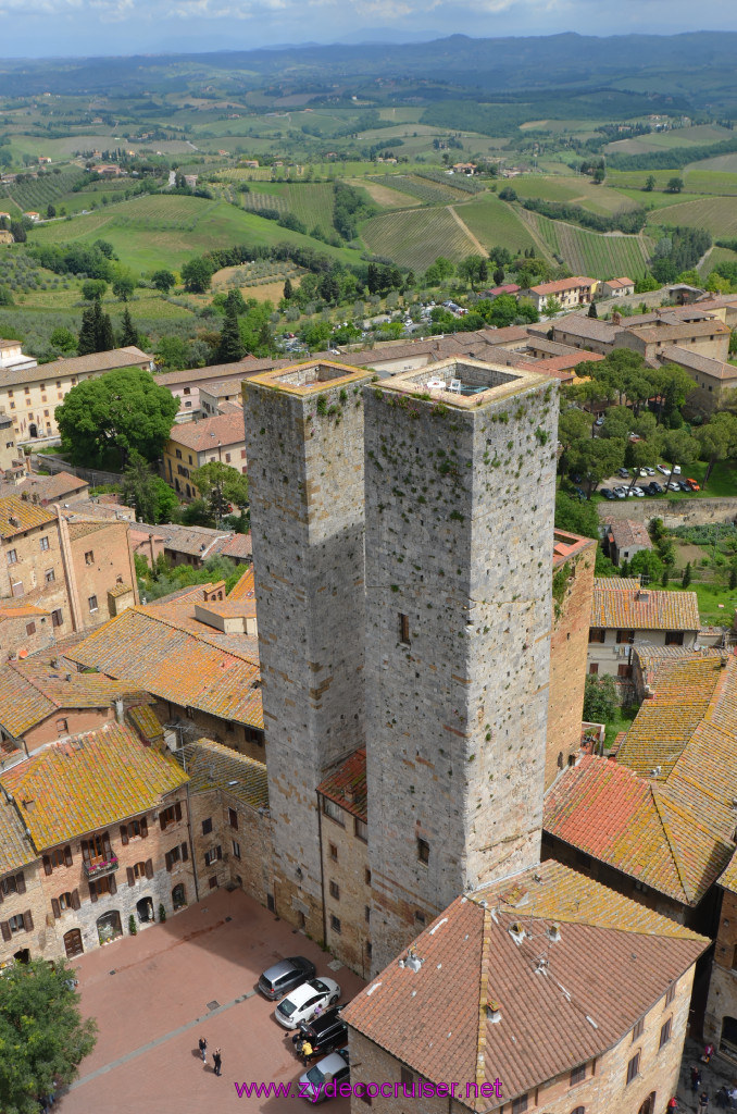 211: Carnival Sunshine Cruise, Livorno, San Gimignano, View from the top of Torre Grosso, the Bell Tower, 