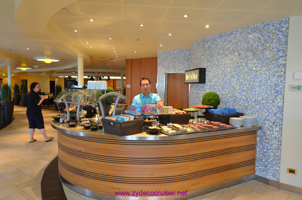 022: Carnival Sunshine Cruise, Naples, Promenade Deck, Taste Bar Breakfast Station, 