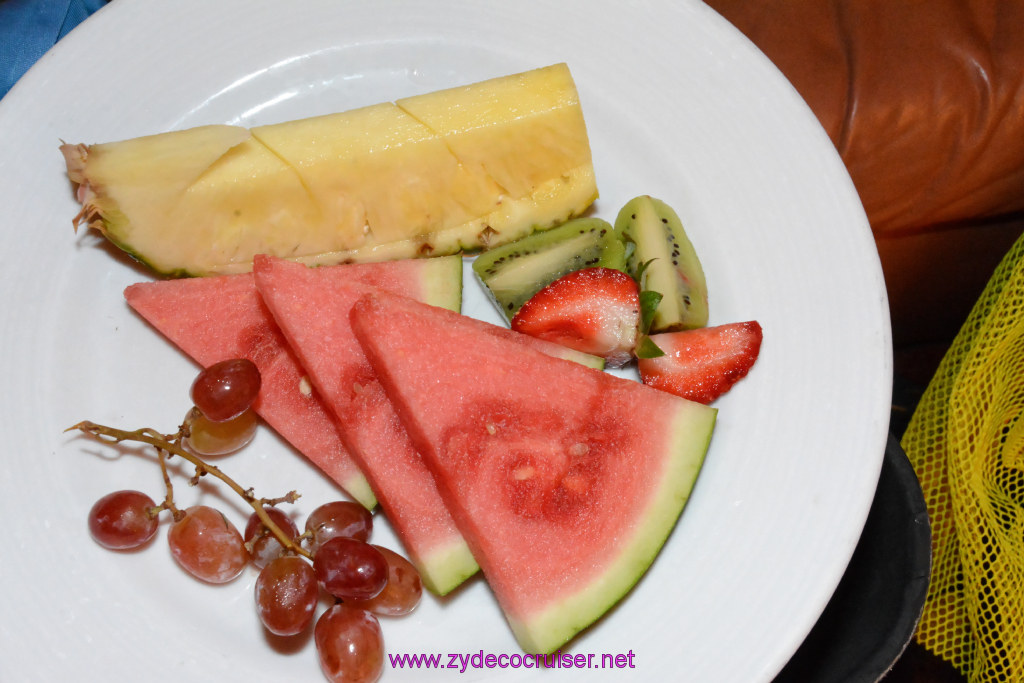 251: Carnival Triumph Journeys Cruise, Grand Cayman, MDR Dinner, Fruit Plate, 