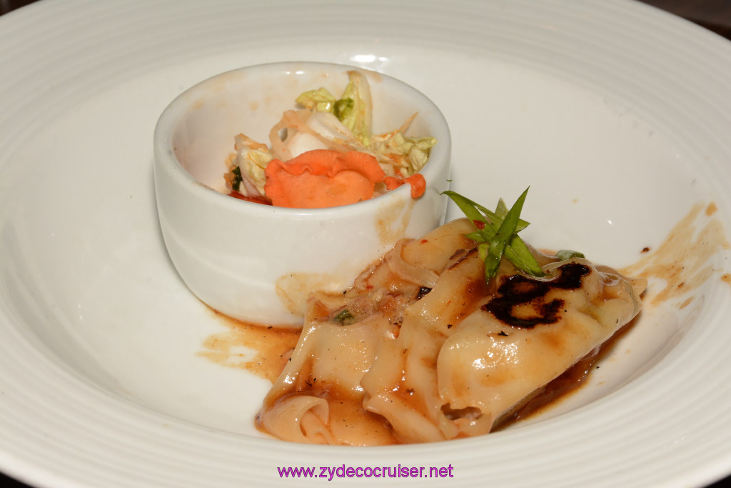 257: Carnival Triumph Journeys Cruise, Grand Cayman, MDR Dinner, Duck Pot Stickers, 