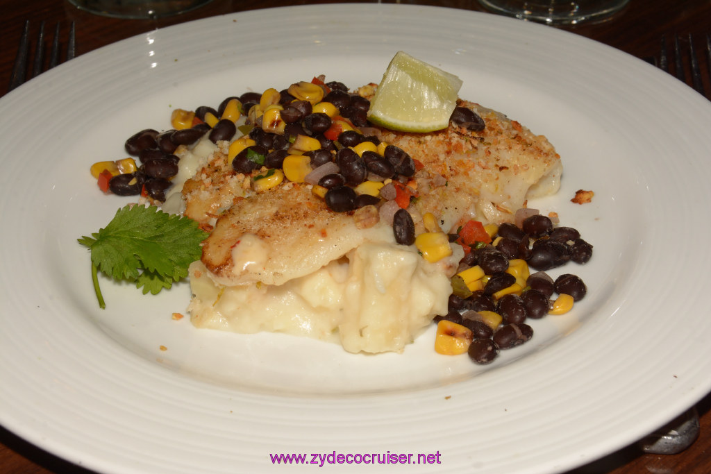 260: Carnival Triumph Journeys Cruise, Grand Cayman, MDR Dinner, Fish Fillet with Plaintains, 