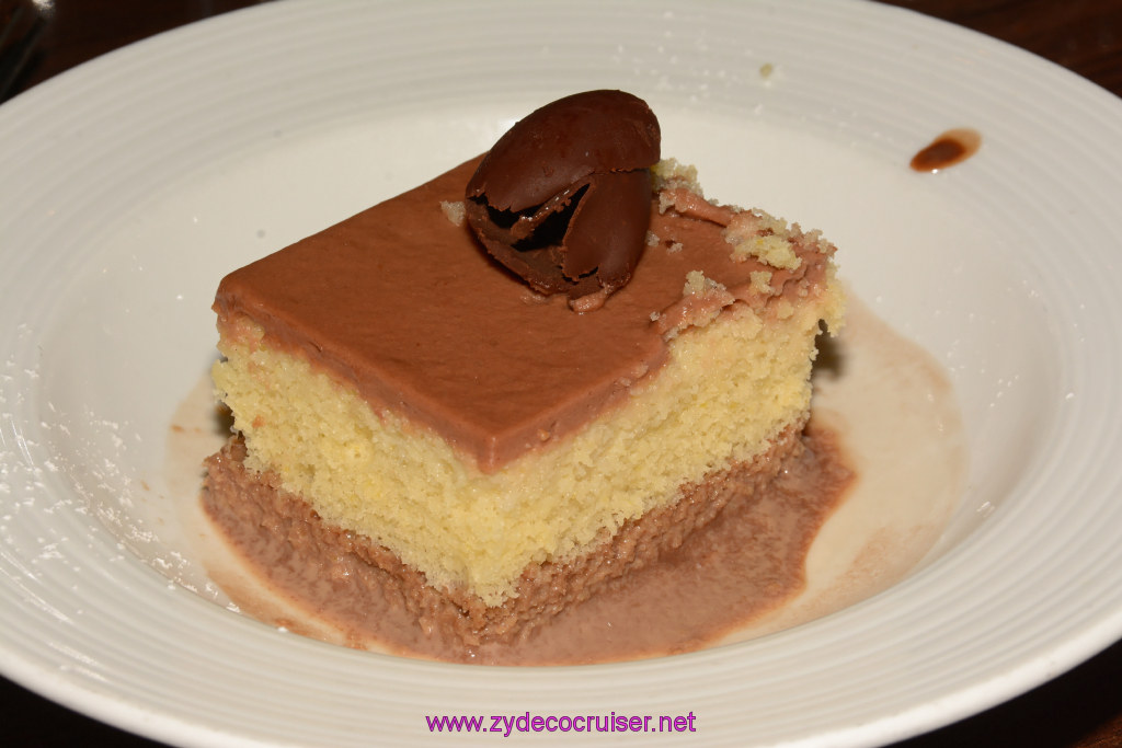 263: Carnival Triumph Journeys Cruise, Grand Cayman, MDR Dinner, Vanilla and Chocolate Tres Leche, 