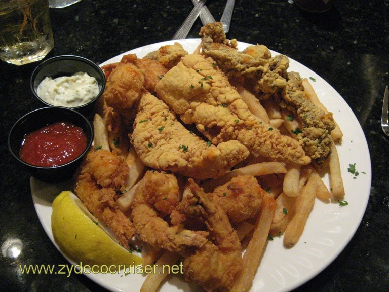 Drago's Combo Platter - Fried Shrimp, Oysters, and Catfilsh