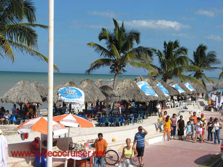 060: Carnival Fantasy, Progreso, MX, Double Decker Bus Tour, beach, venders, beach restaurant