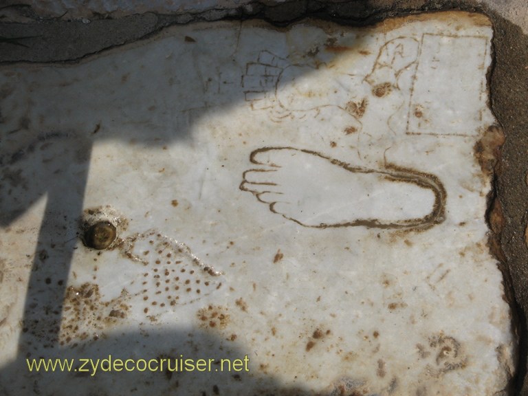 092: Carnival Freedom, Izmir, Ephesus, Footprints mark the way to the Brothel
