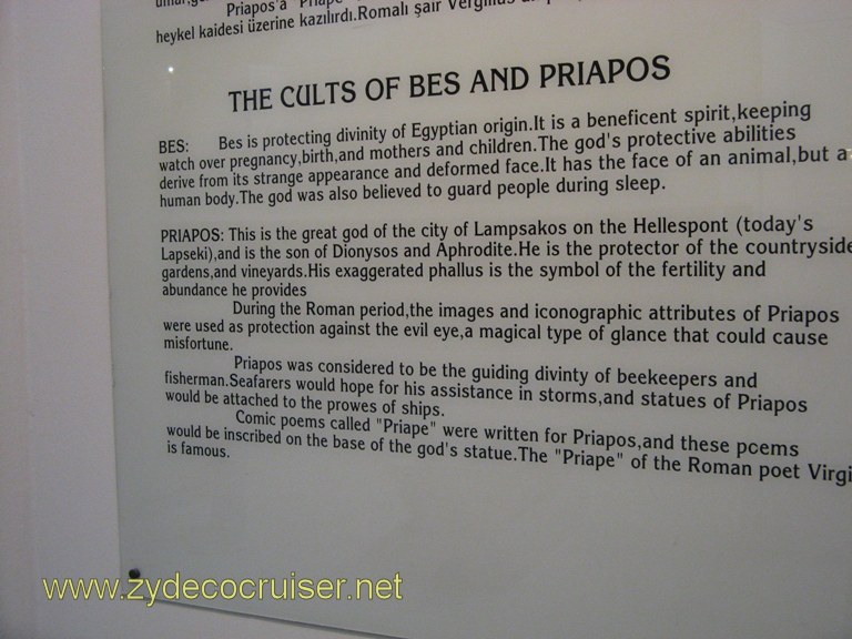 147: Carnival Freedom, Izmir, Ephesus Museum, Bes and Priapos