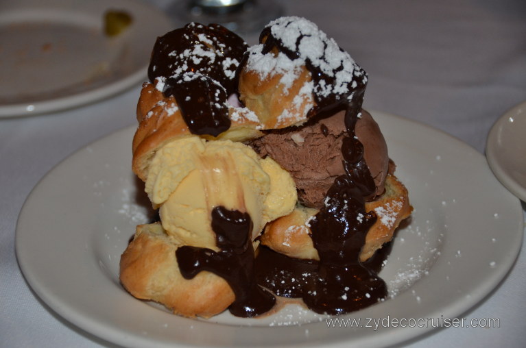 021: Baton Rouge Trip, March, 2011, Galatoire's Bistro, Profiteroles, actually a trio, but forget to spin to get the strawberry side, too.