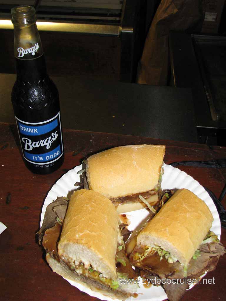 A Domilise's Roast Beef poboy and a Barq's, New Orleans
