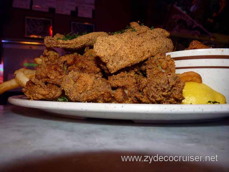 036: Acme Oyster - Fried Seafood Platter - Shrimp, Oysters, and Catfish, with Hushpuppies