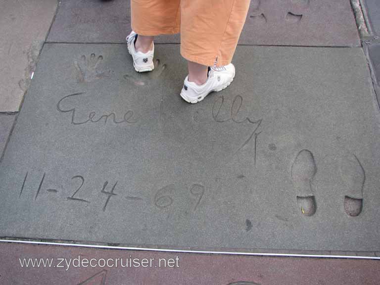 098: Carnival Pride, Long Beach, Sunseeker Hollywood/Los Angeles & the Beaches Tour: Grauman's Chinese Theatre, Gene Kelly prints