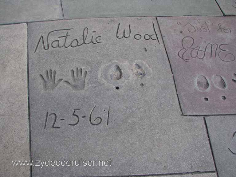 110: Carnival Pride, Long Beach, Sunseeker Hollywood/Los Angeles & the Beaches Tour: Grauman's Chinese Theatre, Natalie Wood prints