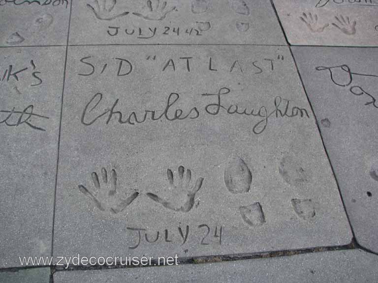 127: Carnival Pride, Long Beach, Sunseeker Hollywood/Los Angeles & the Beaches Tour: Grauman's Chinese Theatre, Charles Laughton prints