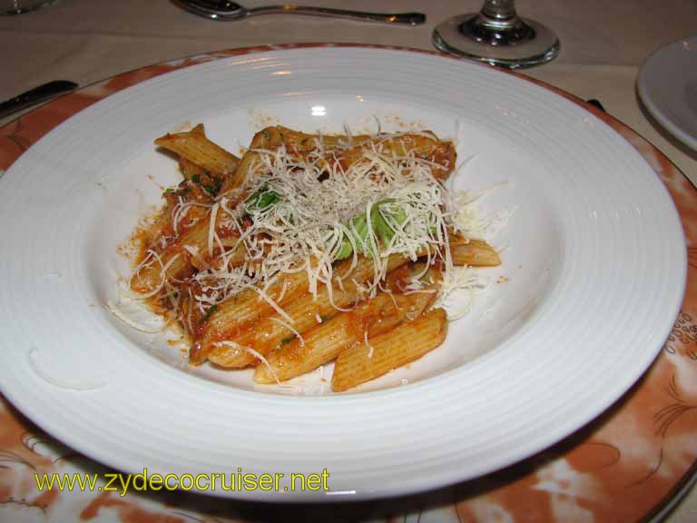 Penne with Artichoke Hearts and Stewed Eggplant, Starter, Carnival Splendor