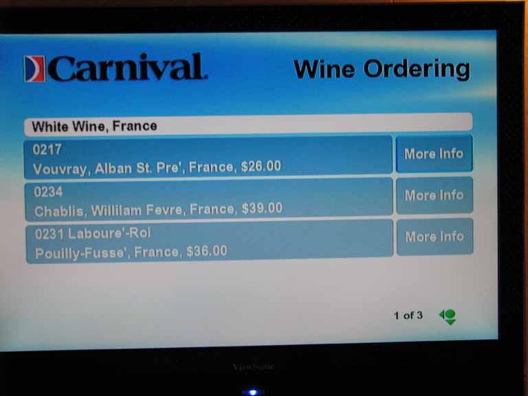 011: Carnival Splendor 2009 TV Wine List, 