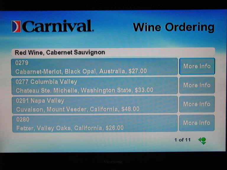 018: Carnival Splendor 2009 TV Wine List, 