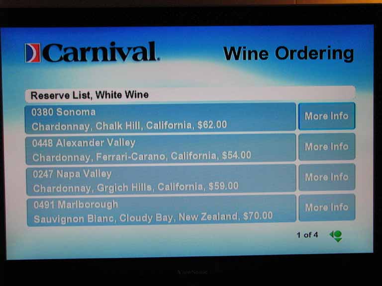 023: Carnival Splendor 2009 TV Wine List, 