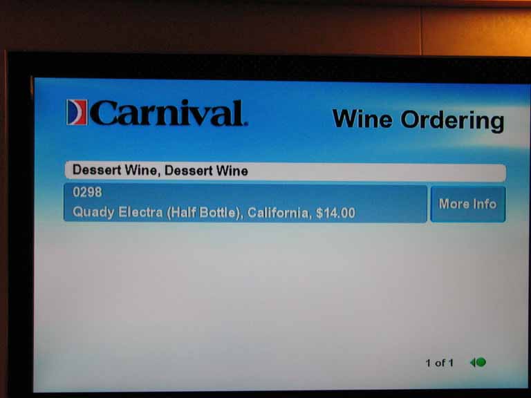 028: Carnival Splendor 2009 TV Wine List, 