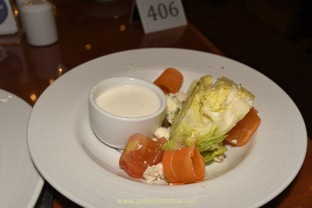 066: Carnival Legend Mediterranean Cruise, Sea Day 1, MDR Dinner, Iceberg Lettuce Salad